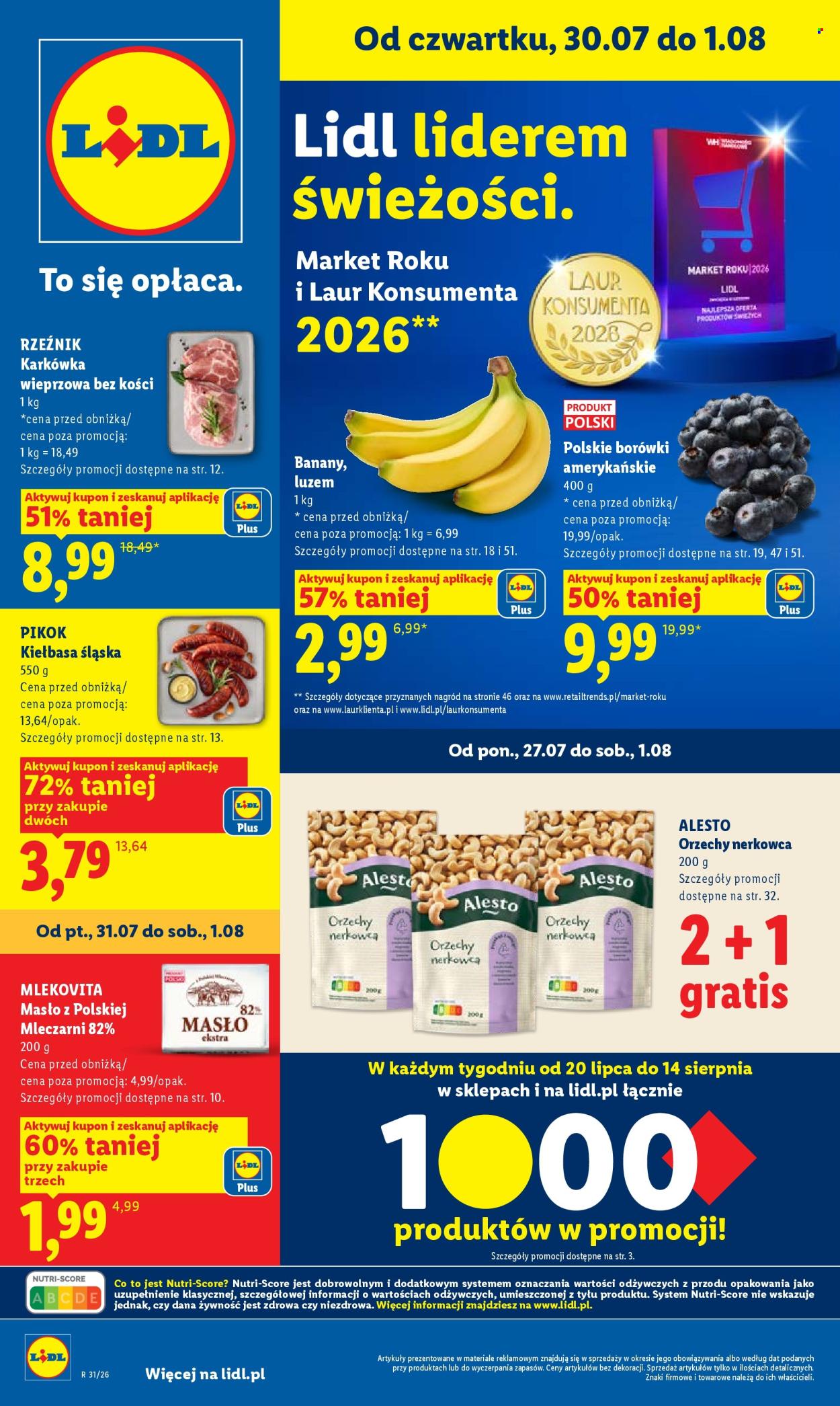 Leták Lidl - 30.7.2026 - 1.8.2026. Strana 1