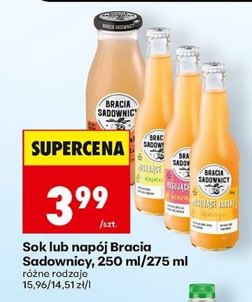 Sok lub napój Bracia Sadownicy, 250 ml/275 ml
