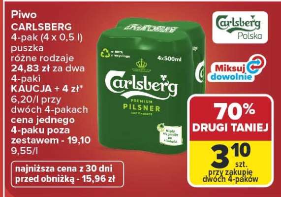 Piwo CARLSBERG 4-pak (4 x 0,5 l)