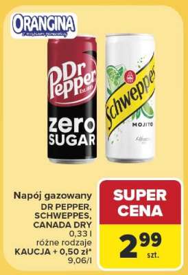 Napój gazowany DR PEPPER, SCHWEPPES, CANADA DRY