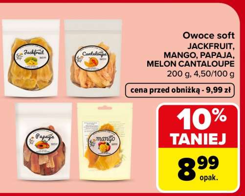 Owoce soft JACKFRUIT, MANGO, PAPAJA, MELON CANTALOUPE