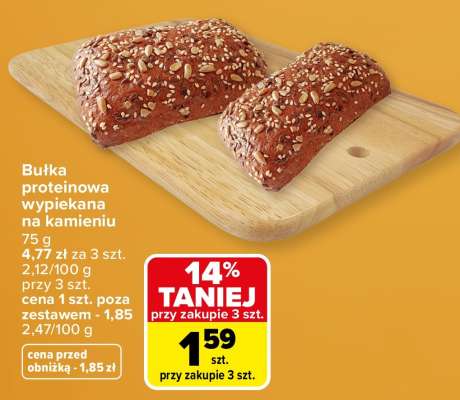 Bułka proteinowa wypiekana na kamieniu