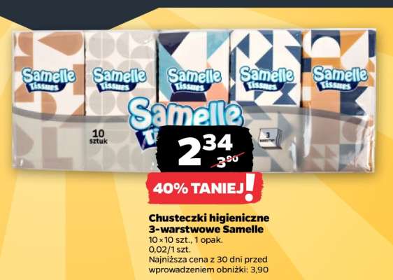 Chusteczki higieniczne 3-warstwowe Samelle