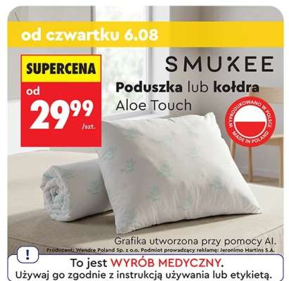 SMUKEE Poduszka lub kołdra Aloe Touch