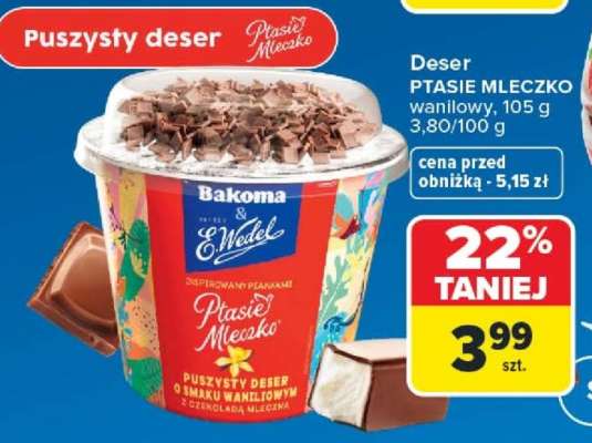 Deser PTASIE MLECZKO waniliowy