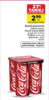 Napoj gazowany COCA-COLA, COCA-COLA ZERO