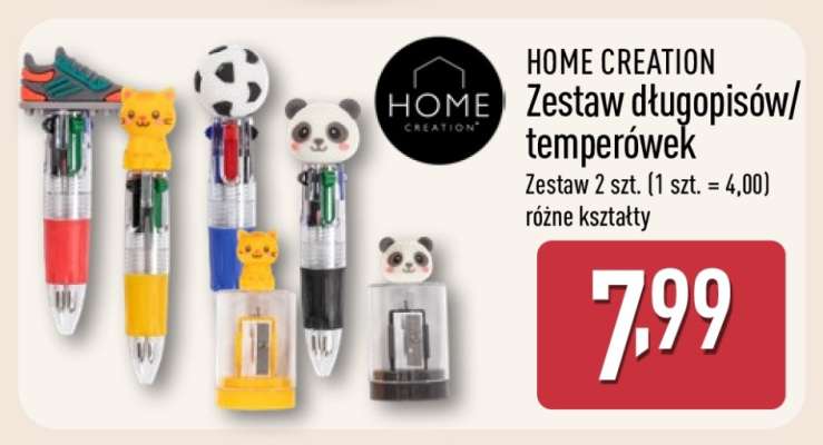 HOME CREATION Zestaw długopisów/temperówek