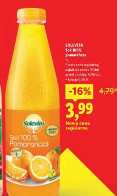 Solevita Sok 100% pomarańcza