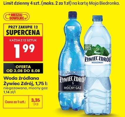 Woda źródlana Żywiec Zdrój, 1,75 l