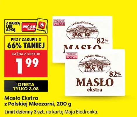 Masło Ekstra z polskiej mleczarni, 200 g