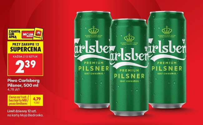 Piwo Carlsberg Pilsner, 500 ml
