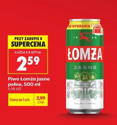Piwo Łomża jasne pełne, 500 ml