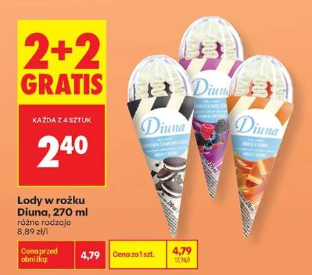 Lody w rożku Diuna, 270 ml