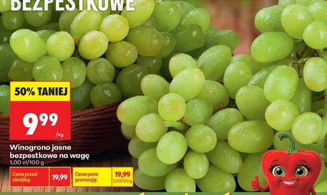 Winogrono jasne bezpestkowe na wagę