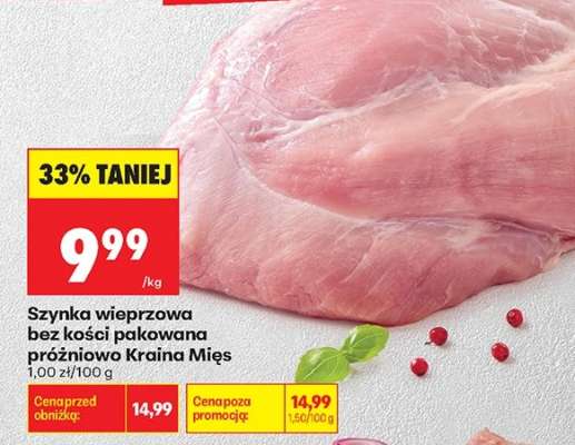 Szynka wieprzowa bez kości pakowana próżniowo Kraina Mies