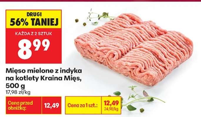 Mięso mielone z indyka na kotlety Kraina Mięs 500 g