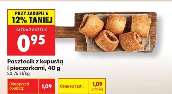 Pasztecik z kapustą i pieczarkami , 40 g