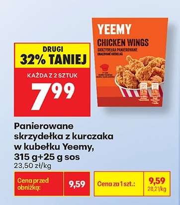 Panierowane skrzydełka z kurczaka w kubku Yeemy, 315 g+25 g sos