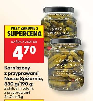 Korniszony z przyprawami Nasza Spiżarnia, 330 g/190 g