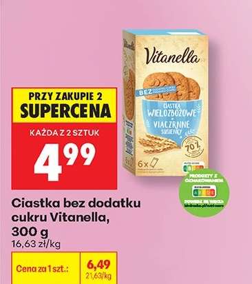 Ciastka bez dodatku cukru Vitanella, 300 g
