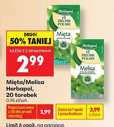Mięta/Melisa Herbapol, 20 torebek