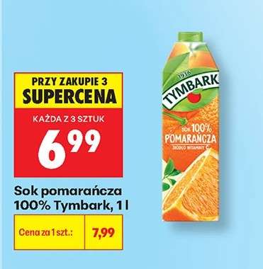 Sok pomarańcza 100% Tymbark, 1 l