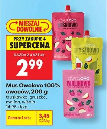 Mus Owolovo 100 % owoców , 200 g