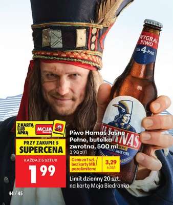 Piwo Harnas Jasne Pełne butelka zwrotna , 500 ml