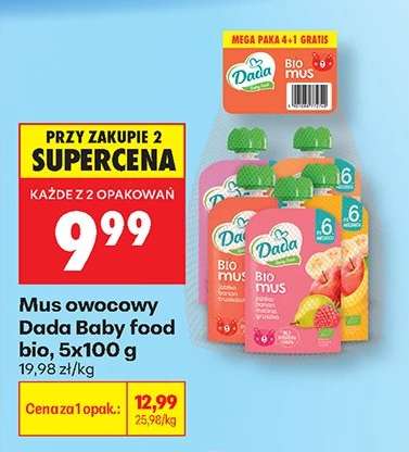 Mus owocowy Dada Baby food bio , 5x100 g