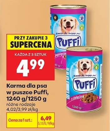 Karma dla psa w puszce Puffi, 1240 g/1250 g