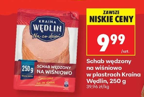 Schab wędzony na wiśniowo w plastrach Kraina Wędlin , 250 g