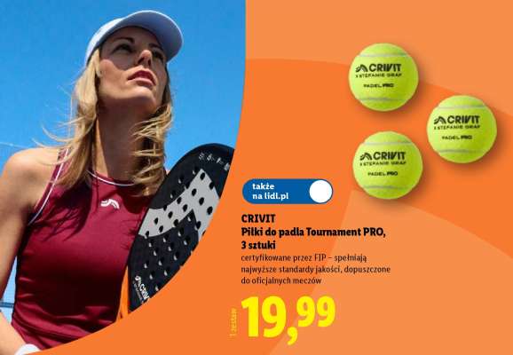 CRIVIT Piłki do padla Tournament PRO, 3 sztuki