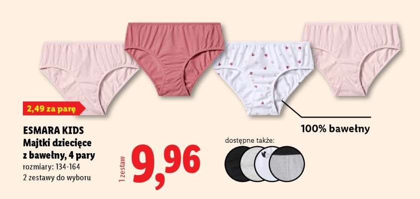 ESMARA KIDS Majtki dziecięce z bawełny, 4 pary