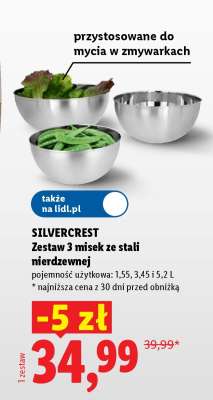 SILVERCREST Zestaw 3 misek ze stali nierdzewnej