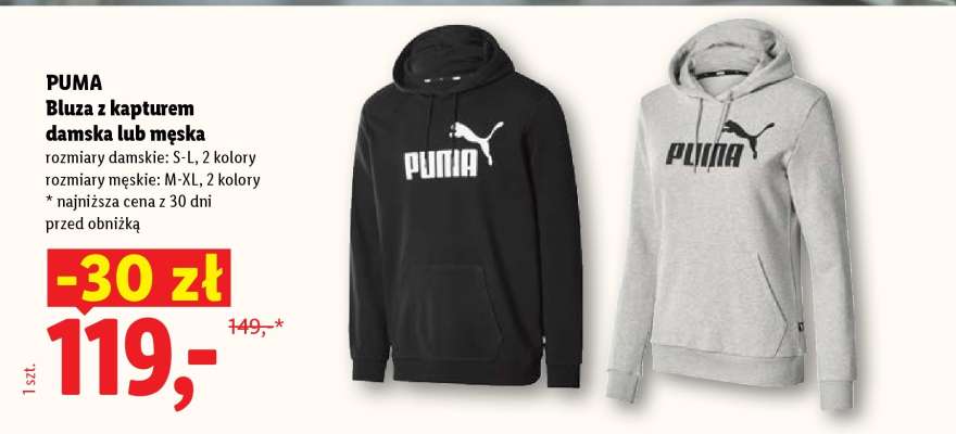 PUMA Bluza z kapturem damska lub męska