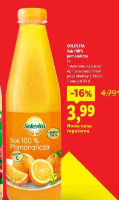 Solevita Sok 100% pomarańcza