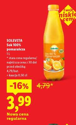 Solevita Sok 100% pomarańcza