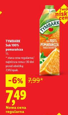 TYMBARK Sok 100% pomarańcza**