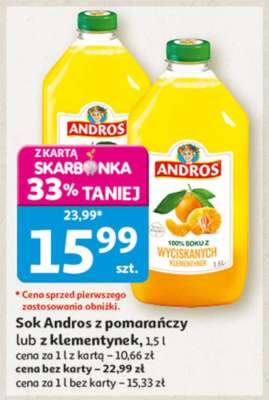 Sok Andros z pomarańczy lub z klementynek