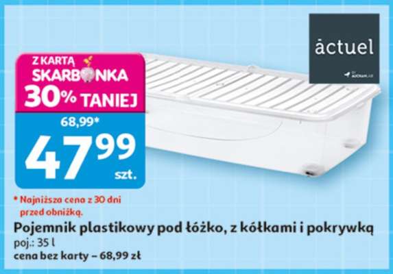 Pojemnik plastikowy pod łóżko, z kółkami i pokrywką