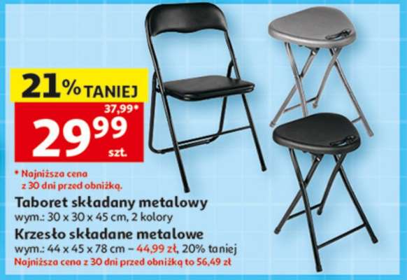 Krzesło składane metalowe