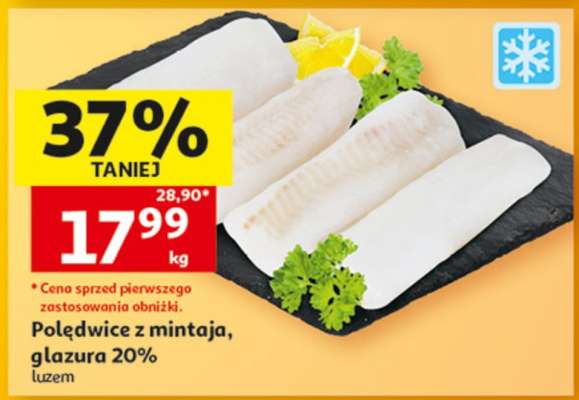 Polędwice z mintaja, glazura 20%