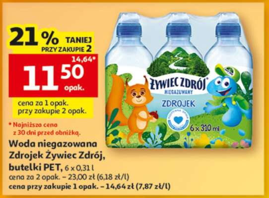 Woda niegazowana Zdrojek Żywiec Zdrój, butelki PET, 6 x 0,31 l
