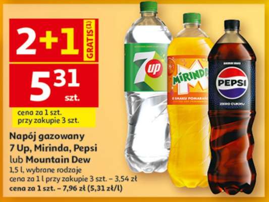 Napój gazowany 7 Up, Mirinda, Pepsi lub Mountain Dew