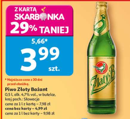 Piwo Zlatý Bažant