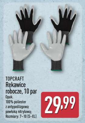 TOPCRAFT Rękawice robocze, 10 par