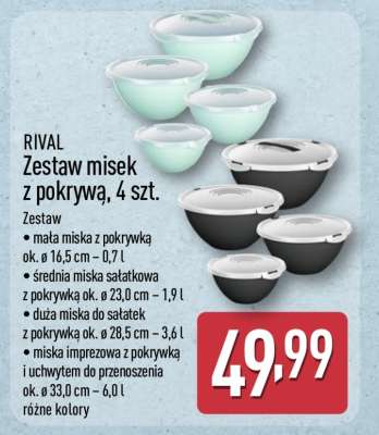 RIVAL Zestaw misek z pokrywą, 4 szt.