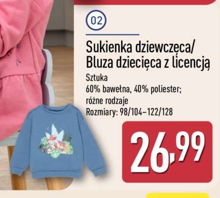 Sukienka dziewczęca/Bluza dziecięca z licencją