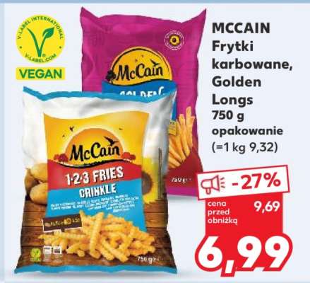 MCCAIN Frytki karbowane, Golden Longs 750 g opakowanie