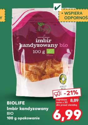 BIOLIFE Imbir kandyzowany BIO